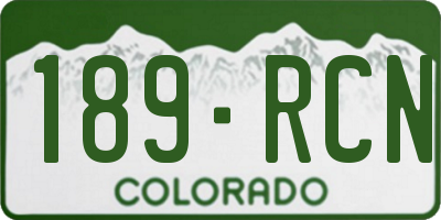 CO license plate 189RCN