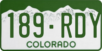 CO license plate 189RDY