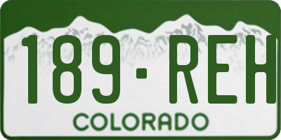 CO license plate 189REH