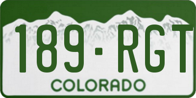 CO license plate 189RGT