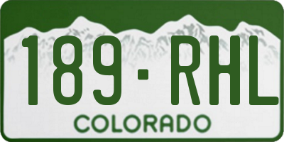 CO license plate 189RHL