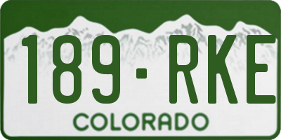 CO license plate 189RKE