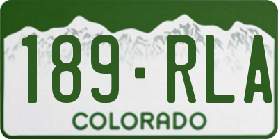 CO license plate 189RLA