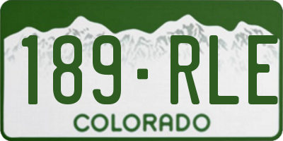 CO license plate 189RLE