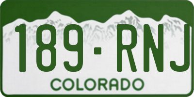CO license plate 189RNJ