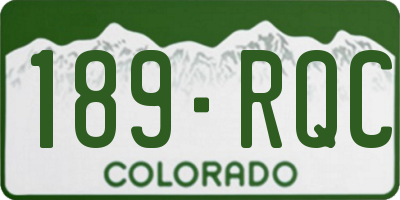 CO license plate 189RQC