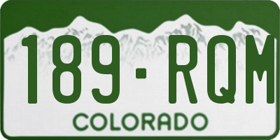 CO license plate 189RQM