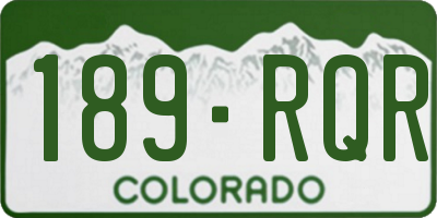 CO license plate 189RQR