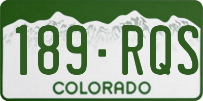 CO license plate 189RQS