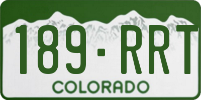 CO license plate 189RRT