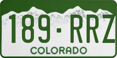 CO license plate 189RRZ