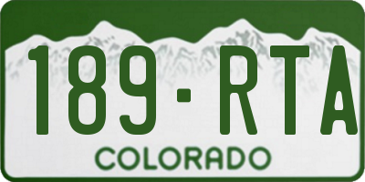 CO license plate 189RTA
