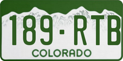 CO license plate 189RTB