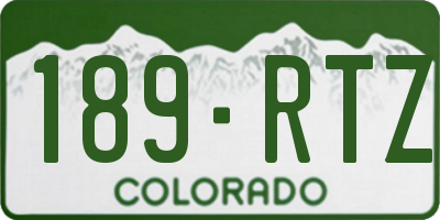 CO license plate 189RTZ