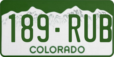 CO license plate 189RUB