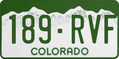 CO license plate 189RVF