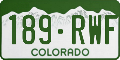CO license plate 189RWF