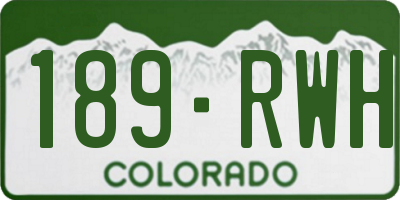 CO license plate 189RWH