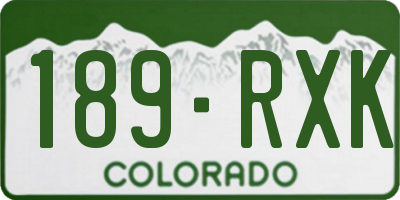 CO license plate 189RXK