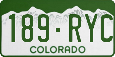 CO license plate 189RYC