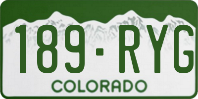 CO license plate 189RYG