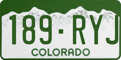 CO license plate 189RYJ