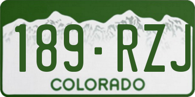 CO license plate 189RZJ