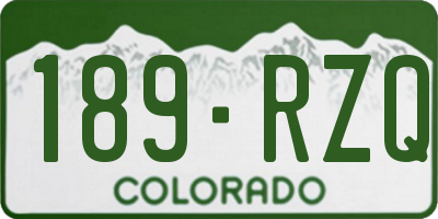 CO license plate 189RZQ