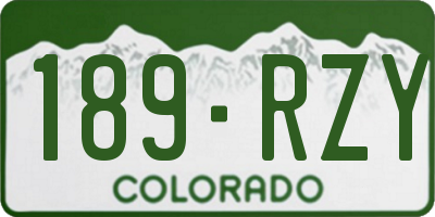 CO license plate 189RZY