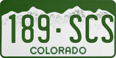 CO license plate 189SCS