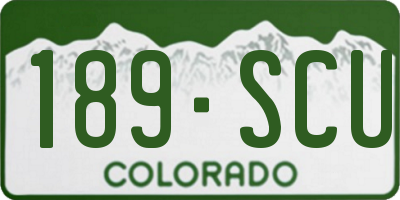 CO license plate 189SCU