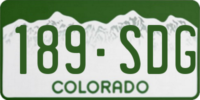 CO license plate 189SDG
