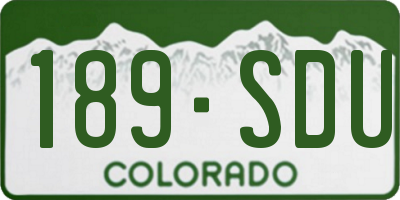 CO license plate 189SDU