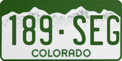 CO license plate 189SEG