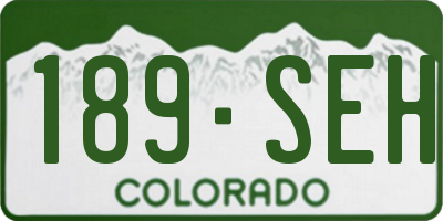 CO license plate 189SEH