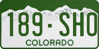 CO license plate 189SHO