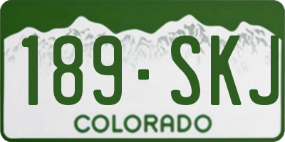 CO license plate 189SKJ