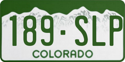 CO license plate 189SLP