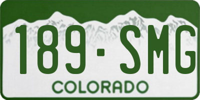 CO license plate 189SMG