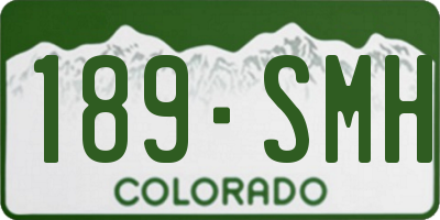 CO license plate 189SMH