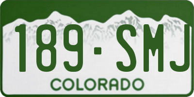 CO license plate 189SMJ