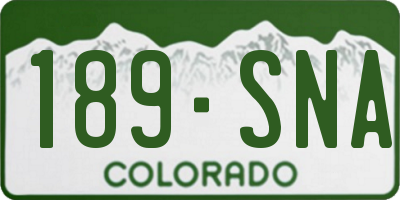 CO license plate 189SNA