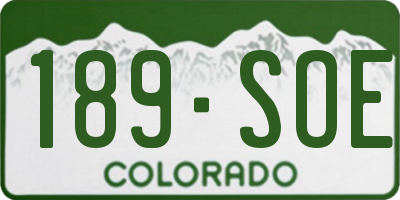 CO license plate 189SOE