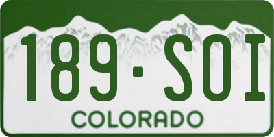 CO license plate 189SOI