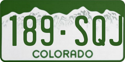 CO license plate 189SQJ