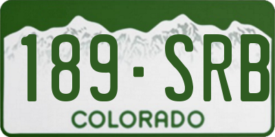 CO license plate 189SRB