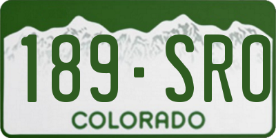 CO license plate 189SRO