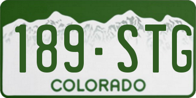 CO license plate 189STG