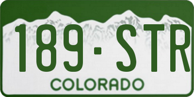 CO license plate 189STR