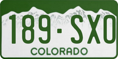 CO license plate 189SXO